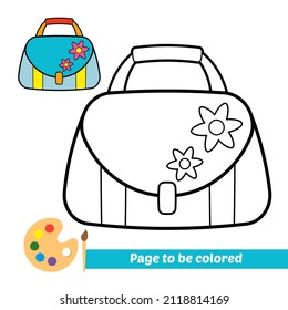 Coloring book for kids, bag vector