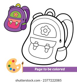 coloring book for kids, bag vector