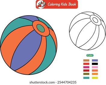 Libro para colorear para el Vector de la bola de los niños