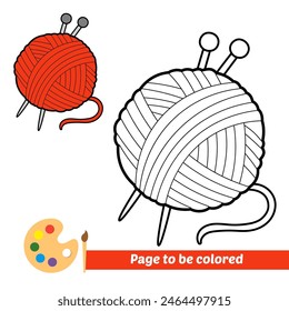 coloring book for kids, ball of yarn vector