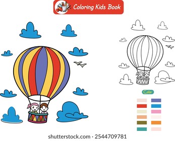 Malbuch für Kinder Ballon Vektor