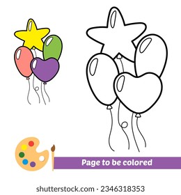 coloring book for kids, balloons vector