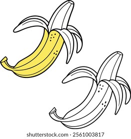 coloring book for kids banana two vector art
