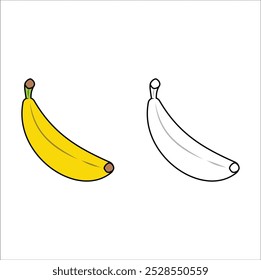 Coloring book for kids banana vector illustration. Eps 10