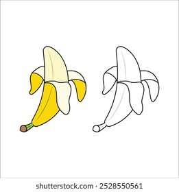 Coloring book for kids banana vector illustration. Eps 10