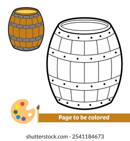 Libro para colorear para los niños, Vector del barril