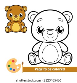 Coloring book for kids, bear vector