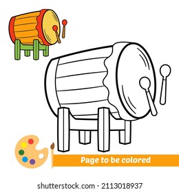 Coloring book for kids, bedug vector