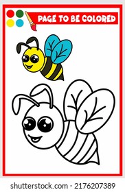 coloring book for kids. bee