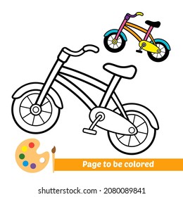 Coloring book for kids, bicycle vector