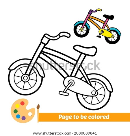 Coloring book for kids, bicycle vector