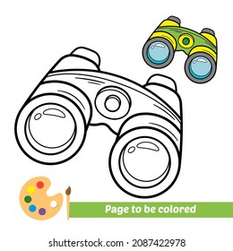 Coloring Book For Kids, Binoculars Vector