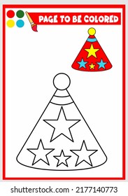 coloring book for kids. birthday hat
