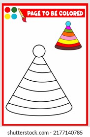 coloring book for kids. birthday hat