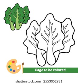 coloring book for kids, bok choy vector