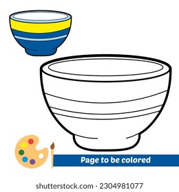 coloring book for kids, bowl vector