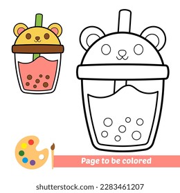 coloring book for kids, bubble tea vector