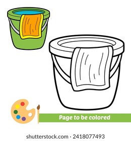 libro de coloración para niños, cubo con vector de trapo