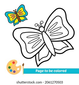 Coloring book for kids, butterfly vector