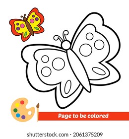 Coloring book for kids, butterfly vector