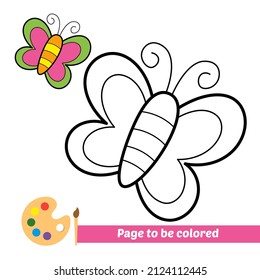 Coloring book for kids, butterfly vector