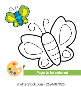 Coloring book for kids, butterfly vector