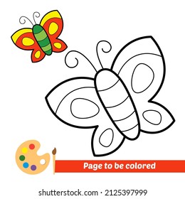 Coloring book for kids, butterfly vector