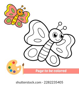 libro de colores para niños, vector de mariposa