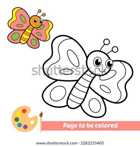 coloring book for kids, butterfly vector