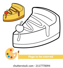 Coloring book for kids, cake vector