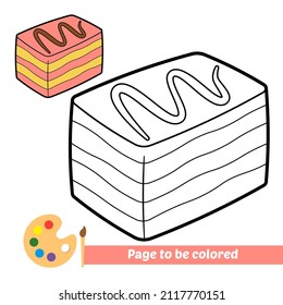 Coloring book for kids, cake vector