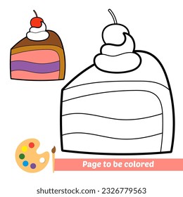 coloring book for kids, cake vector