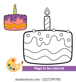 coloring book for kids, cake vector