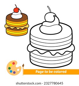 coloring book for kids, cake vector