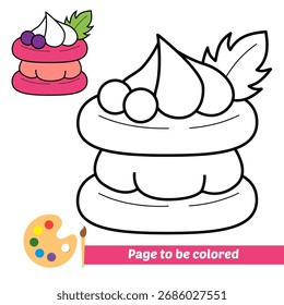 coloring book for kids, cake vector