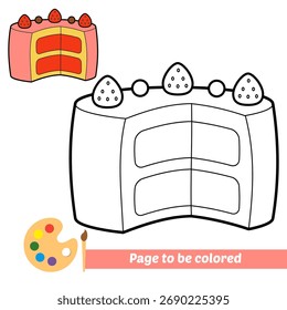 Libro para colorear para los niños, Vector de la torta