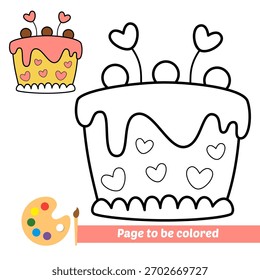 coloring book for kids, cake vector