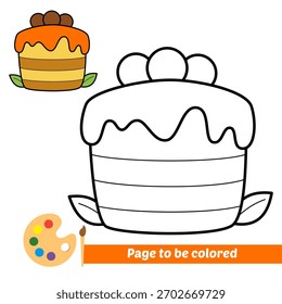 coloring book for kids, cake vector