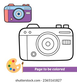 coloring book for kids, camera vector