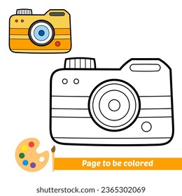 coloring book for kids, camera vector