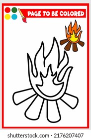 Farbbuch für Kinder. Lagerfeuer