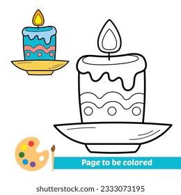 libro de coloración para niños, vector de velas