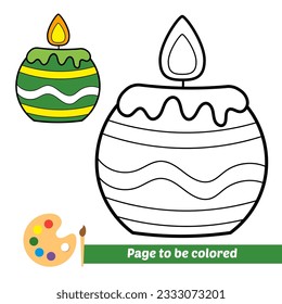 libro de coloración para niños, vector de velas