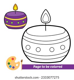 coloring book for kids, candle vector