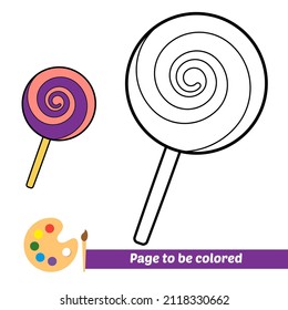 Coloring book for kids, candy vector