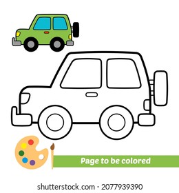 Coloring book for kids, car vector