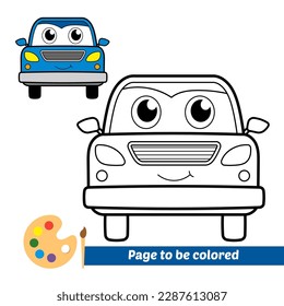 coloring book for kids, car vector