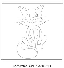 coloring book for kids cartoon cat. vector isolated on a white background
