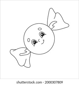 Coloring book for kids. Cartoon character. Vector illustration. Black contour silhouette. Isolated on white background.