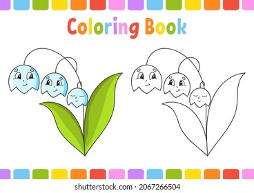 Coloring book for kids. Cartoon character. Vector illustration. Fantasy page for children. Black contour silhouette. Isolated on white background.